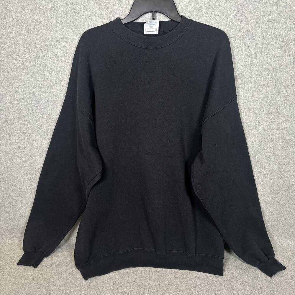 Vintage Santee Blank Fleece Sweatshirt‎ Mens XXL Heavyweight Black Solid